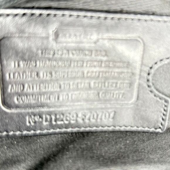 COACH F70707 Lexington Smooth Black Leather Office Commuter Briefcase Laptop Bag - Picture 16 of 16